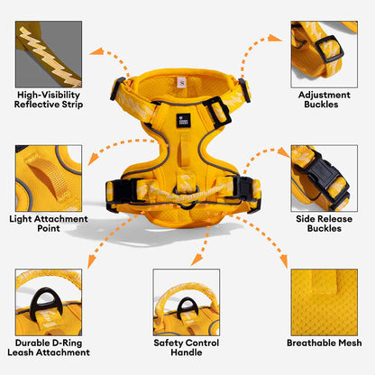 Floroux Harnais d'extérieur réglable et réfléchissant pour chien - Flexi Walker