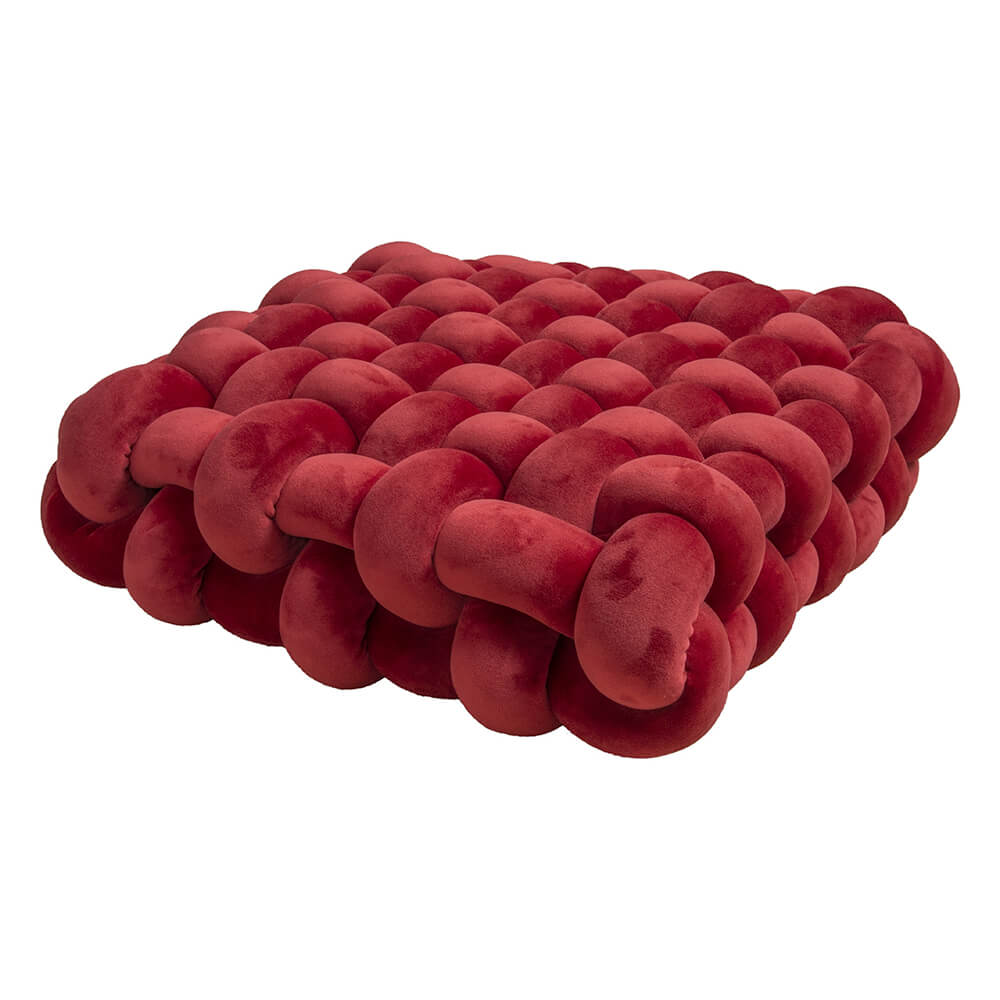 Coussin décoratif en texture tissée douce carrée