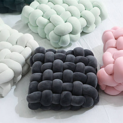 Coussin décoratif en texture tissée douce carrée