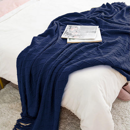 Couverture en tricot à franges élégante pour canapé Décorative à jeter à la maison