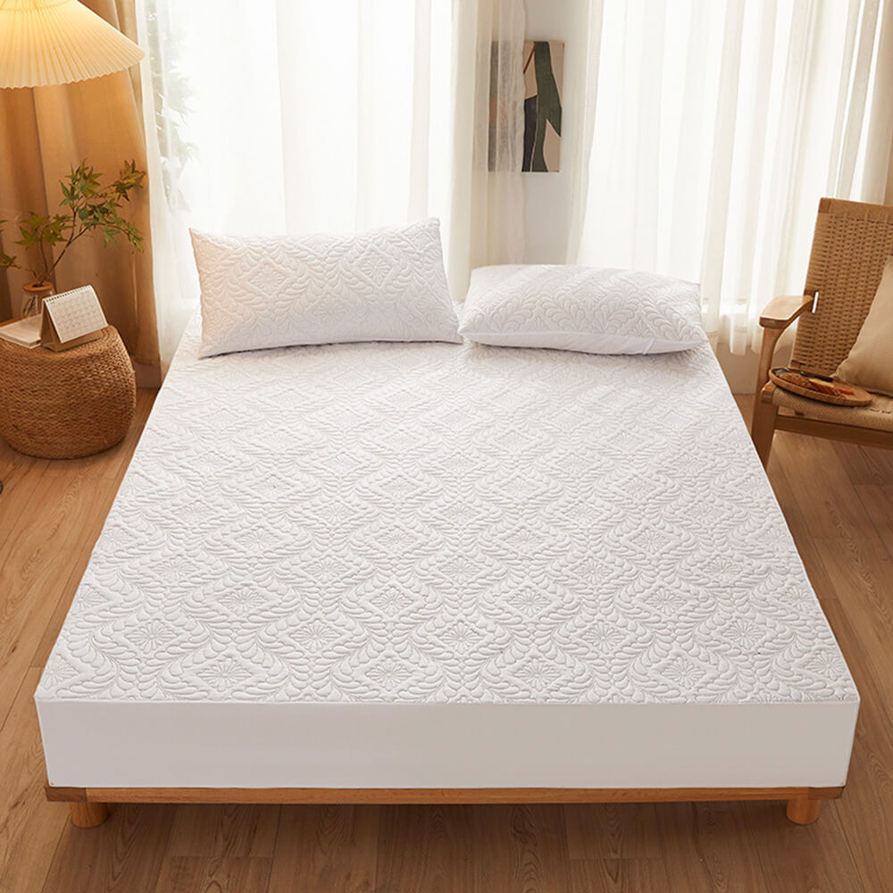 Drap-housse matelassé doux et imperméable, anti-taches, housse de matelas
