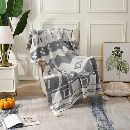 Couverture décorative en tricot doux luxueux