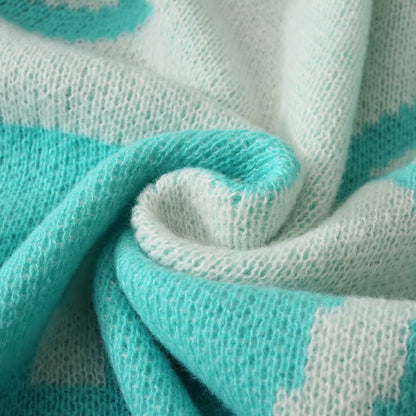 Couverture décorative en tricot doux luxueux