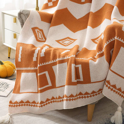 Couverture décorative en tricot doux luxueux