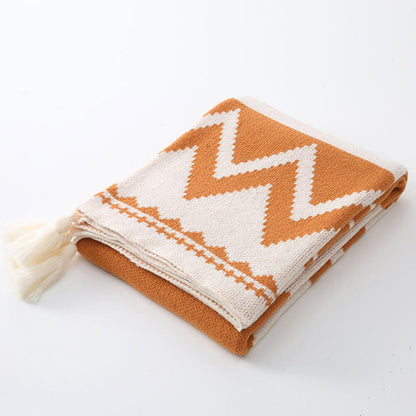 Couverture décorative en tricot doux luxueux