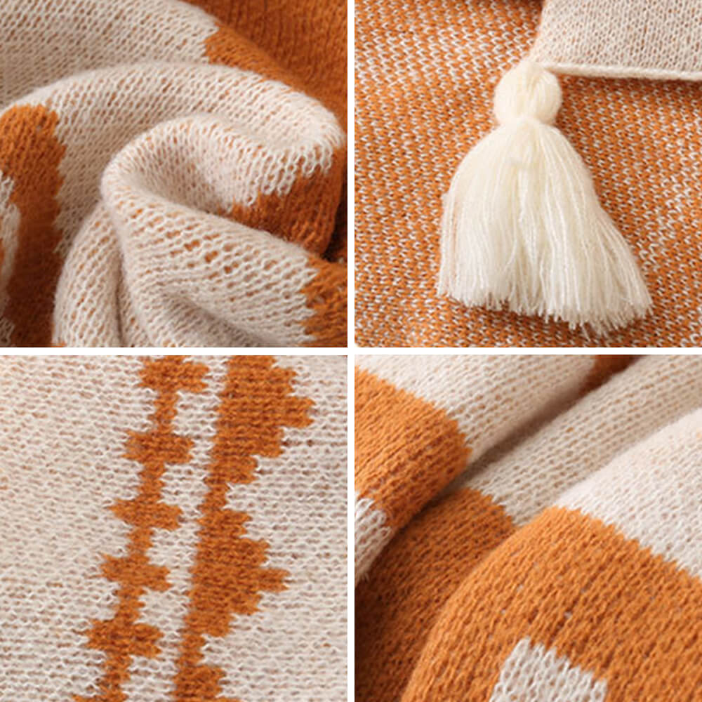 Couverture décorative en tricot doux luxueux