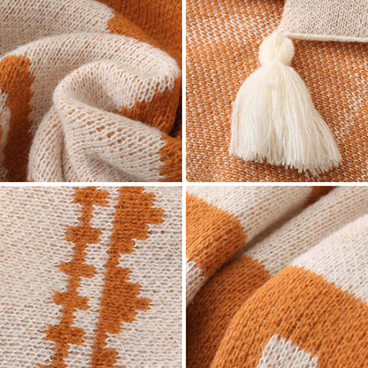 Couverture décorative en tricot doux luxueux