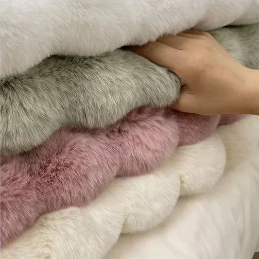 Tapis rond shaggy nordique fluffy et super doux en peluche - Blanc, Beige, Ivoire, Vert Sauge et Gris