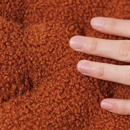 Coussin décoratif en fausse laine d'agneau en forme de biscuit