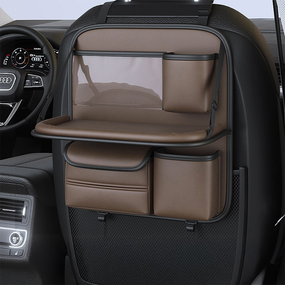 Organisateur pliable pour sièges arrière de voiture avec plateau