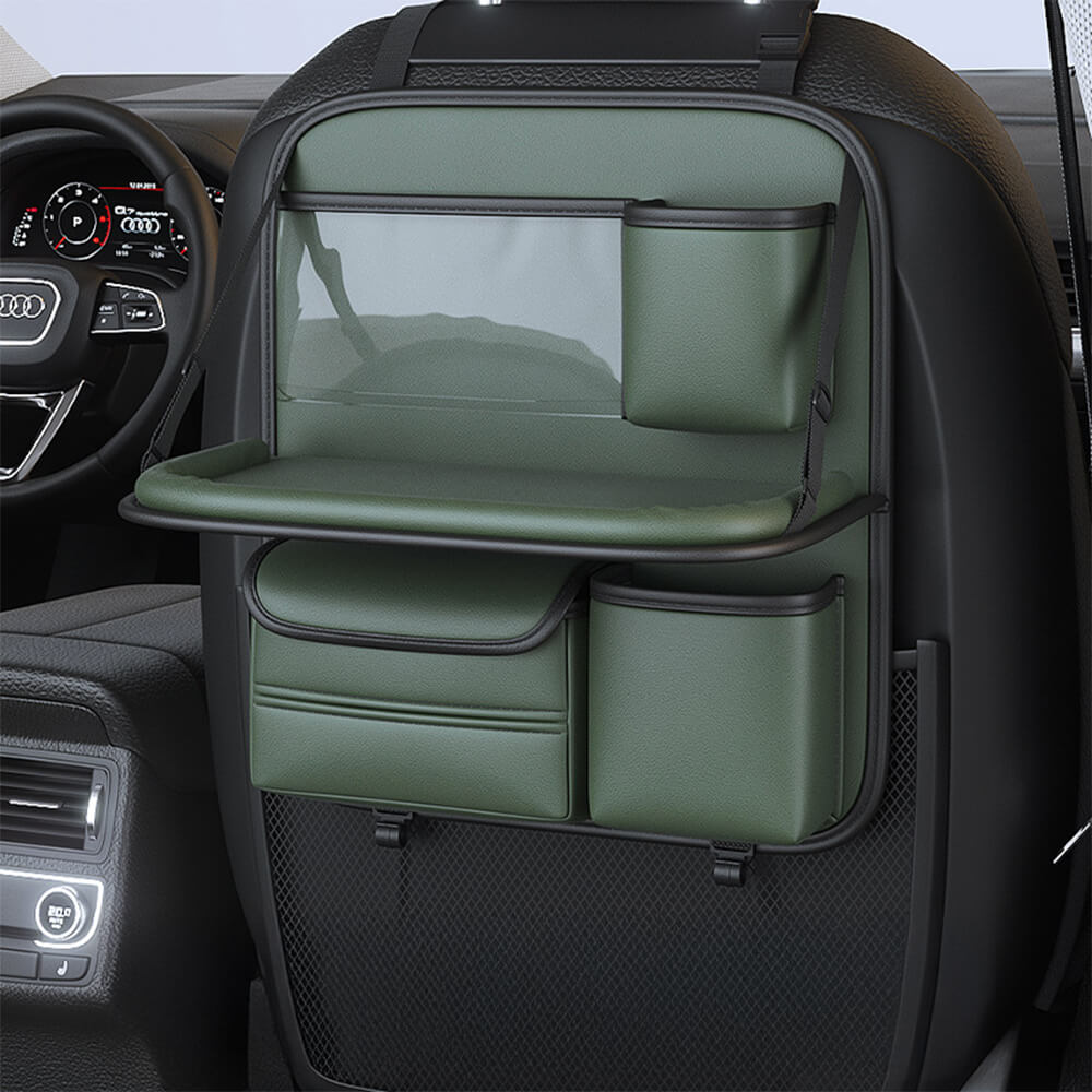 Organisateur pliable pour sièges arrière de voiture avec plateau