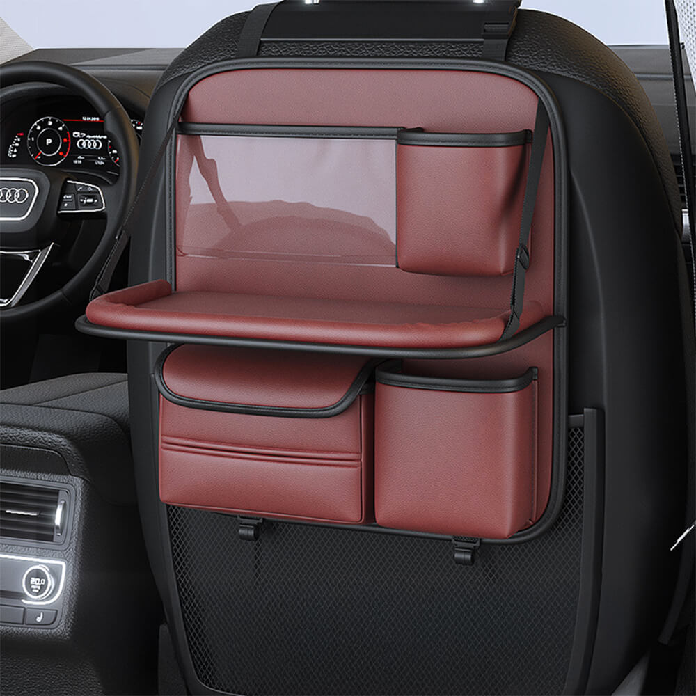 Organisateur pliable pour sièges arrière de voiture avec plateau