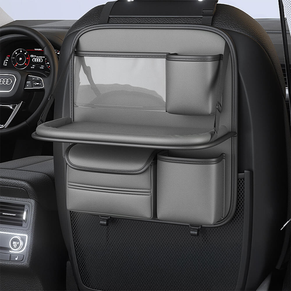 Organisateur pliable pour sièges arrière de voiture avec plateau
