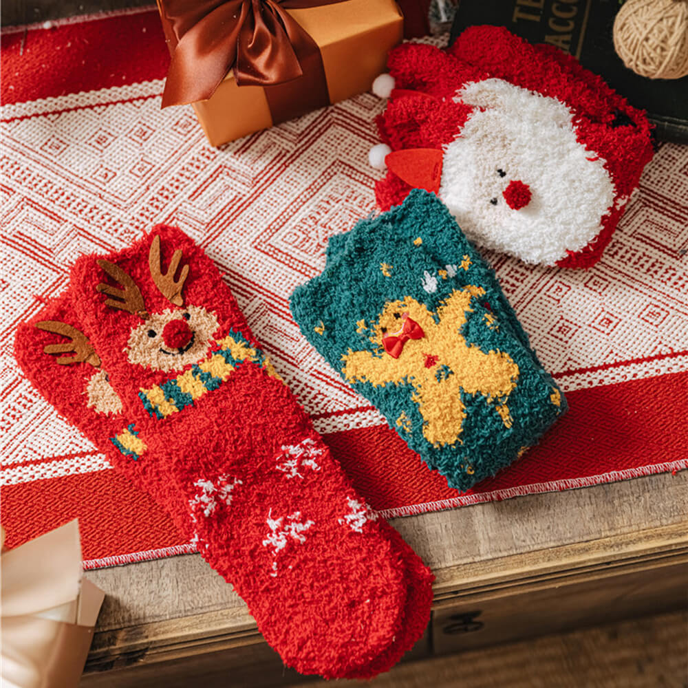 Écharpe tricotée de Noël, chaussettes assorties pour animal de compagnie et propriétaire