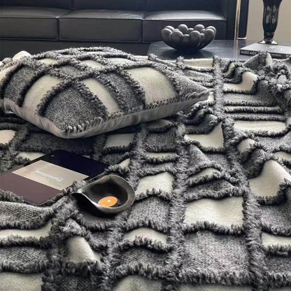 Couverture de literie confortable à carreaux classiques