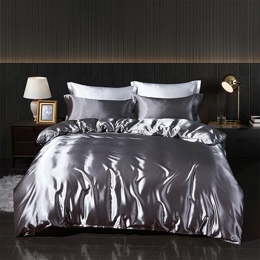Ensemble de draps en satin double face brillant et luxueux refroidissant