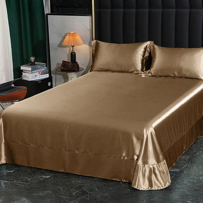 Ensemble de draps en satin double face brillant et luxueux refroidissant