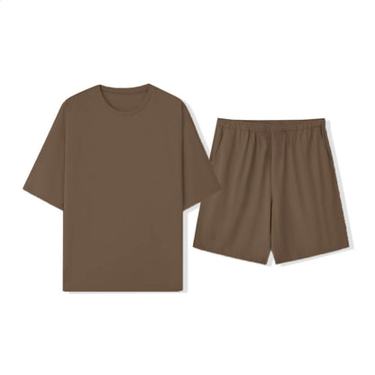 Ensemble de pyjama pour couples, respectueux de l'environnement, couleur Pure, résistant aux poils d'animaux, col ras du cou, manches courtes