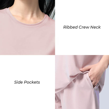 Ensemble de pyjama pour couples, respectueux de l'environnement, couleur Pure, résistant aux poils d'animaux, col ras du cou, manches courtes