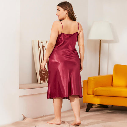 Chemises de nuit de luxe en soie pour femmes, douces et lisses