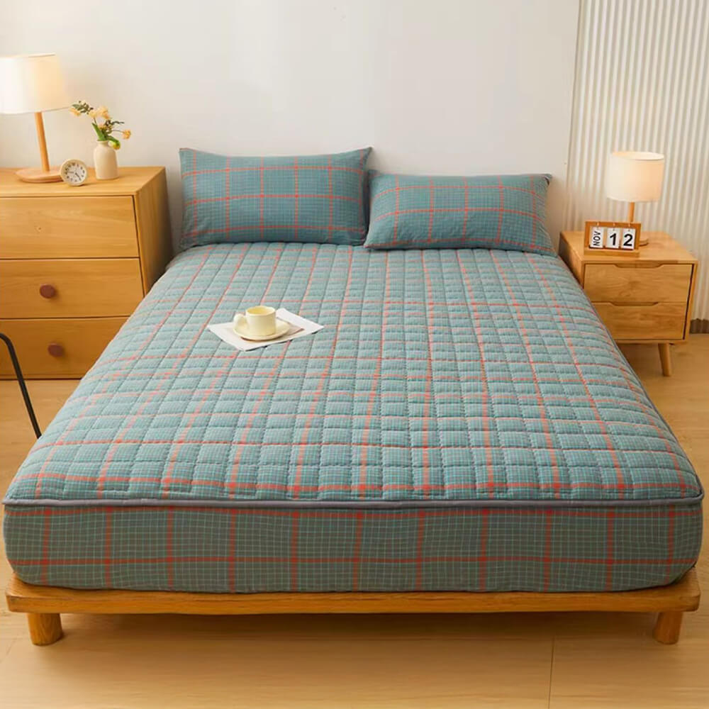 Drap-housse en coton matelassé doux ajusté