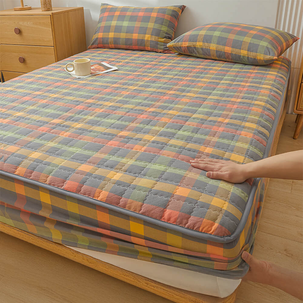 Drap-housse en coton matelassé doux ajusté