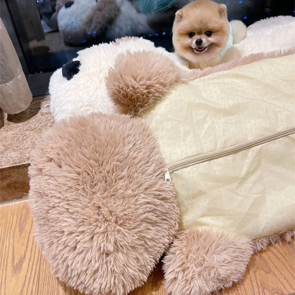 Doll en forme de chien en peluche Tapis de détente décoratif en fausse laine