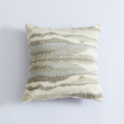 Coussin décoratif moderne en tissu texturé peluche