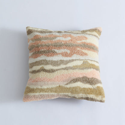 Coussin décoratif moderne en tissu texturé peluche