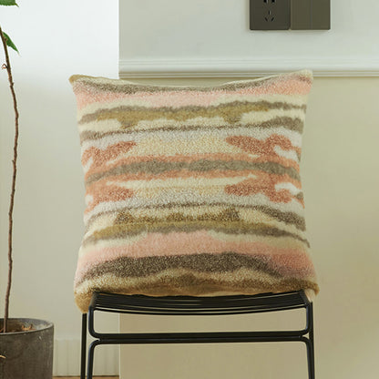 Coussin décoratif moderne en tissu texturé peluche