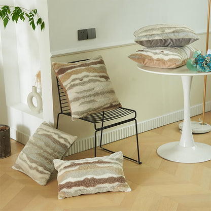 Coussin décoratif moderne en tissu texturé peluche