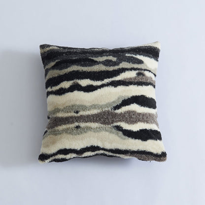 Coussin décoratif moderne en tissu texturé peluche