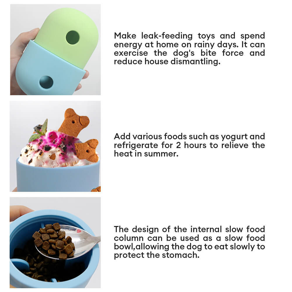 Balle à friandises roulante Jouet interactif en silicone pour chien