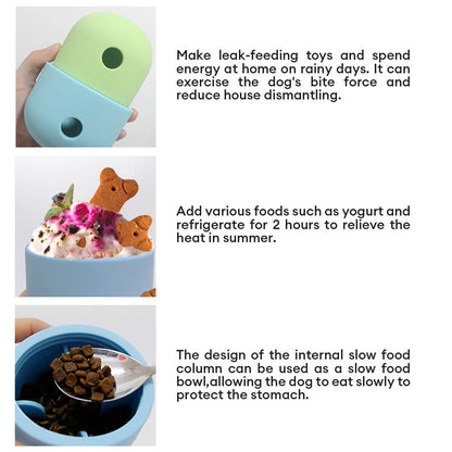 Balle à friandises roulante Jouet interactif en silicone pour chien