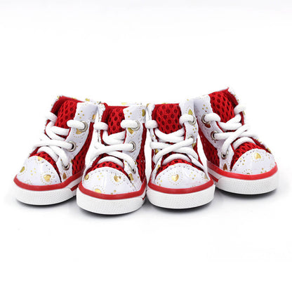 Baskets de sport pour chiens tendance en mesh respirant anti-dérapant montantes