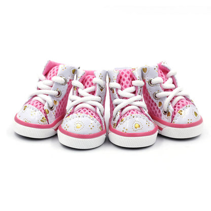 Baskets de sport pour chiens tendance en mesh respirant anti-dérapant montantes