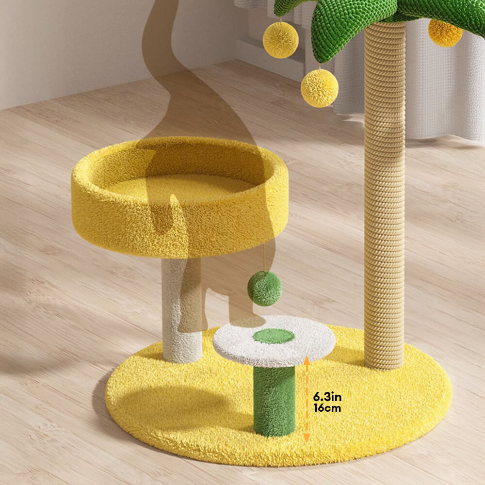 Cadre d'escalade pour chat en forme de palmier tropical