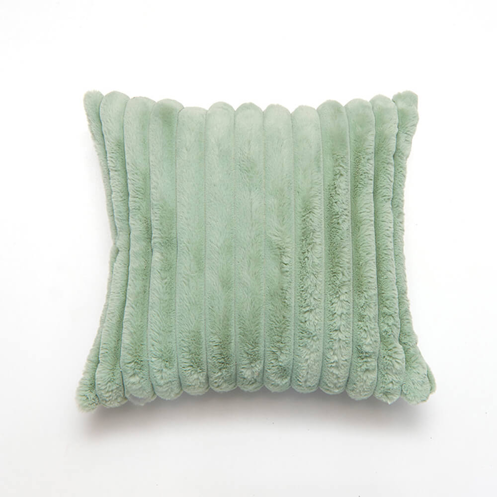 Coussin décoratif en velours rayé doux