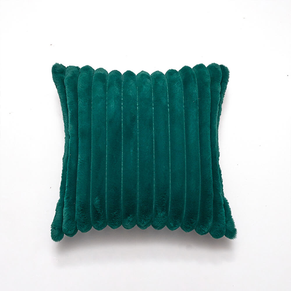 Coussin décoratif en velours rayé doux