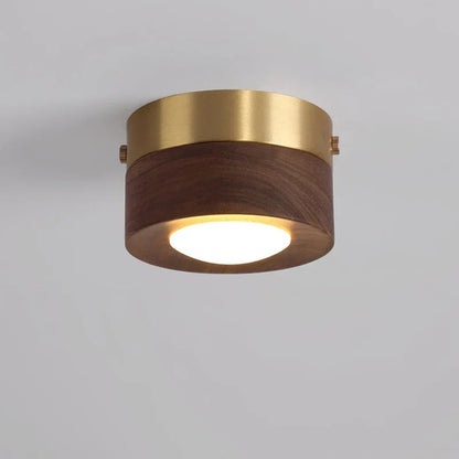 Plafonnier WoodAura - Éclairage en Noyer avec Spot LED Moderne
