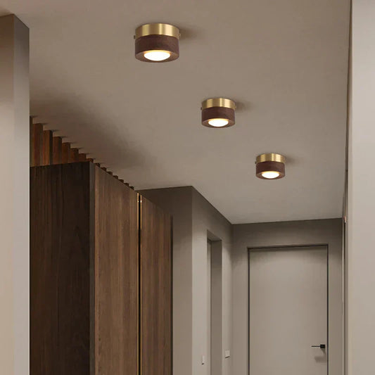 LumiNoyer - Lampe de plafond en noyer LED