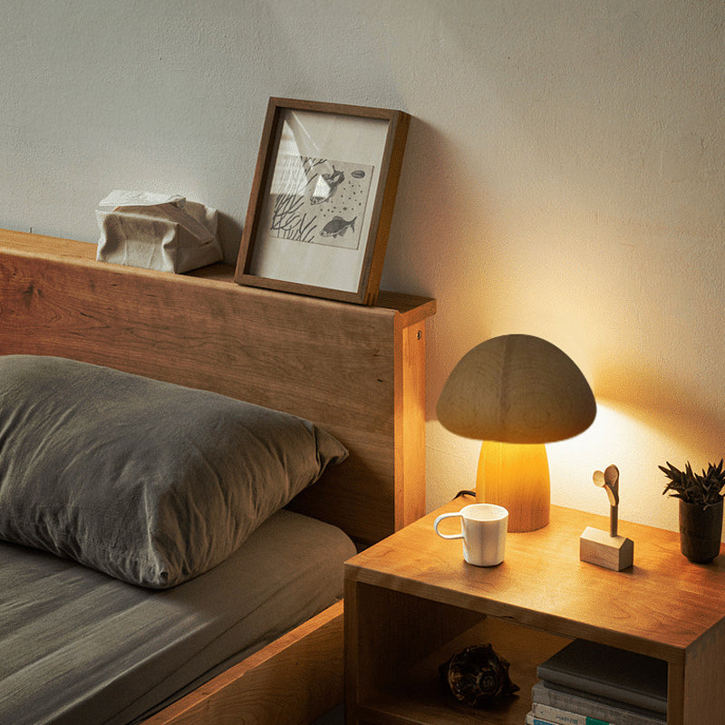 Floroux Lampe de table en bois champignon