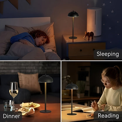 Lampe de table rechargeable élégante avec LED dimmable - Trois modes de lumière et USB