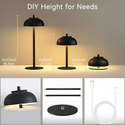 Lampe de table rechargeable élégante avec LED dimmable - Trois modes de lumière et USB