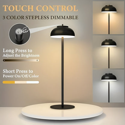 Lampe de table rechargeable élégante avec LED dimmable - Trois modes de lumière et USB
