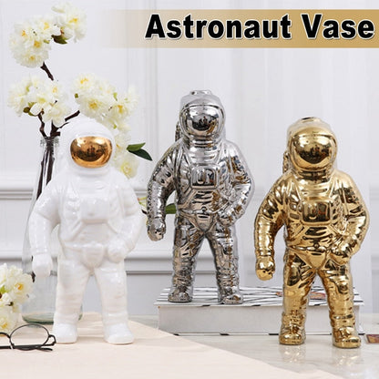 Ceramic vase Floroux Gold Space Man | Astronaut sculpture | Creative decor for home and garden