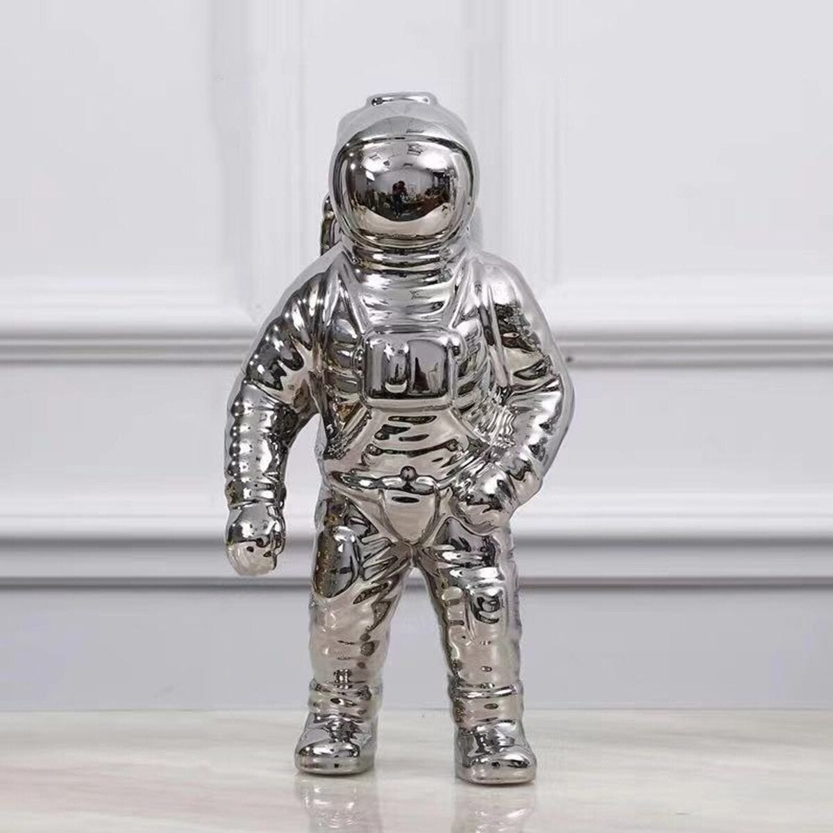 Ceramic vase Floroux Gold Space Man | Astronaut sculpture | Creative decor for home and garden