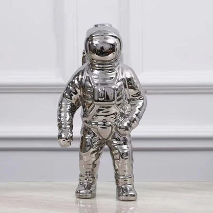 Ceramic vase Floroux Gold Space Man | Astronaut sculpture | Creative decor for home and garden