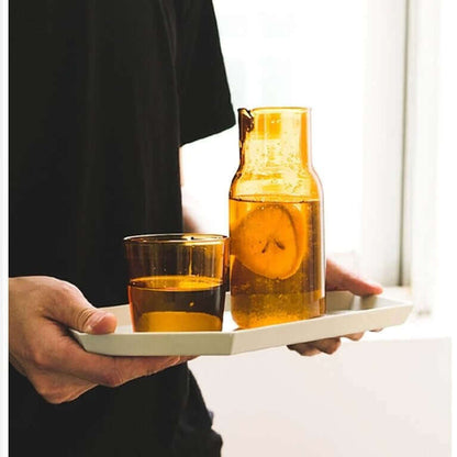 Ensemble de 2 pièces verres de nuit colorés et carafe