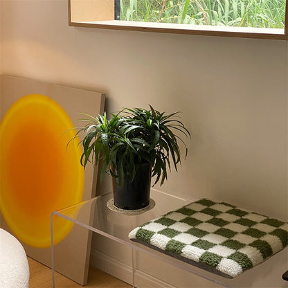 Coussin de siège avec motif en diamant à damier